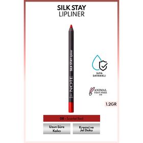 Note Silk Stay Lipliner 08 Scarlet Red Suya Dayanıklı İpeksi Dudak Kalemi