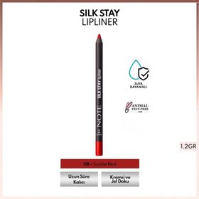 Note Silk Stay Lipliner 08 Scarlet Red Suya Dayanıklı İpeksi Dudak Kalemi