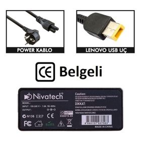 NotebookUzman Lenovo Thinkpad X1 Carbon N3N2SUK N3N72GE N3N7ZGE Notebook Şarj Adaptörü