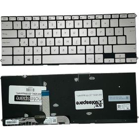Notespare Asus UX490 UX490UA Işıklı Gümüş Türkçe Uyumlu Laptop Klavye