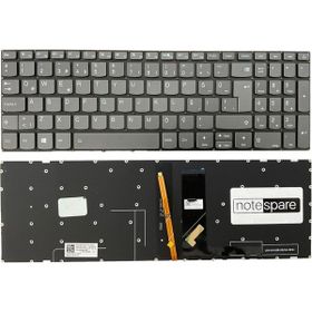 Notespare Lenovo Uyumlu Ideapad 330S-15IKB 81F500FTTX Tr Işıklı Power Tuşlu Füme Klavye