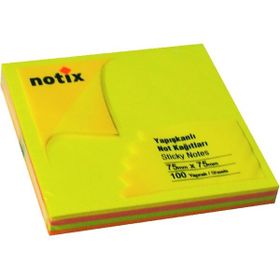 Notix Neon 4 Renk 100 Yaprak 75x75 Notluk