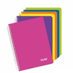 Notte 60-361 Spiralli Plastik Kapak A4 Trend 120 Yaprak Kareli Defter