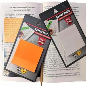 Notyaz 2'li Set Turuncu ve Renksiz Şeffaf Şeffaf Notlar