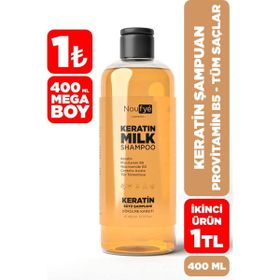 Noufye Keratin Sütü Provitamin B5 Tuzsuz Sülfatsız Keratin Yükleme 400 ml Şampuan