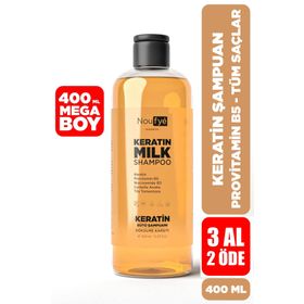 Noufye Keratin Sütü Provitamin B5 Tuzsuz Sülfatsız Keratin Yükleme 400 ml Şampuan