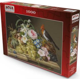 Nova 1000 Parça Çiçek Meyve ve Kuş Natürmort Puzzle