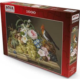Nova 1000 Parça Çiçek Meyve ve Kuş Natürmort Puzzle