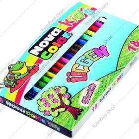Nova Color 18 Renk Üçgen Mum Boya
