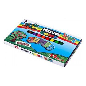 Nova Color 2124 12 Renk Jumbo Üçgen Mum Boya
