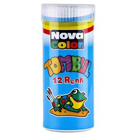 Nova Color Mum Boya 12 Renk Tombul Teneke Kutu