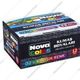 Nova Color NC-192 30 ml x12 Renk Paket Kumaş Boyası