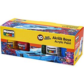 Nova Color NC-2002 10'lu 30 ml Şişe Akrilik Boya