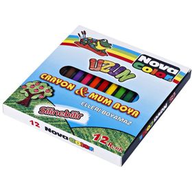Nova Color NC-21 Mum Karton Kutu Köşeli 12'li Pastel Boya