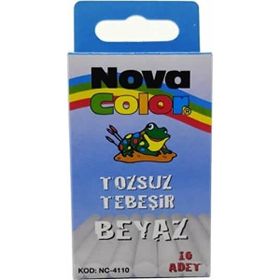 Nova Color NC-4110 10'lu Tozsuz Beyaz Tebeşir