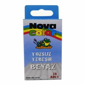 Nova Color NC-4110 10'lu Tozsuz Beyaz Tebeşir