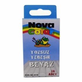 Nova Color NC-4110 10'lu Tozsuz Beyaz Tebeşir