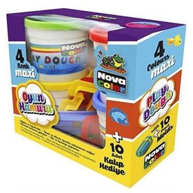 Nova Color NC-4155 4'lü Maxi Oyuncaklı Oyun Hamuru