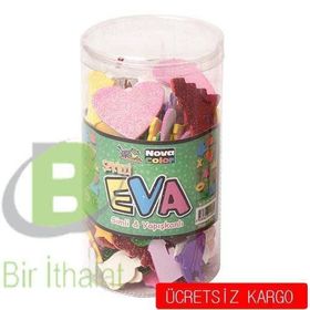 Nova Color NC-451 Şekilli Eva Simli Yapışkanlı 35 Gr Fon Kartonu