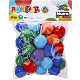 Nova Color NC-882 30 mm Karışık Renk 50'li Ponpon