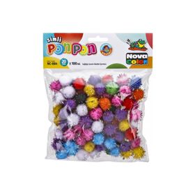 Nova Color NC-884 Simli 20 mm Karışık Renk Simli 100'lü Ponpon
