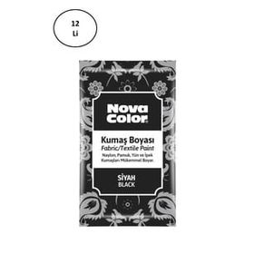 Nova Color NC-904 12'li Siyah 12 gr Toz Kumaş Boyası