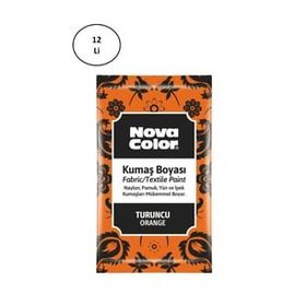 Nova Color NC-906 12'li 12 GR Turuncu Toz Kumaş Boyası