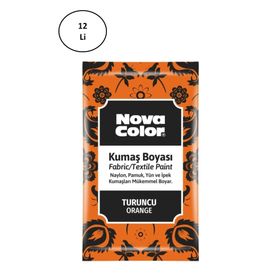 Nova Color NC-906 12'li 12 GR Turuncu Toz Kumaş Boyası