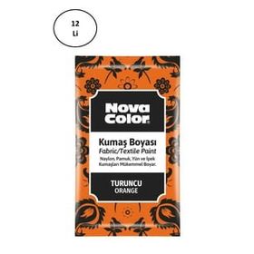 Nova Color NC-906 12'li 12 GR Turuncu Toz Kumaş Boyası