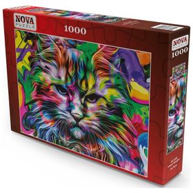 Nova Puzzle 1000 Parça Kızgın Bakışlar Puzzle - Kedi Puzzle