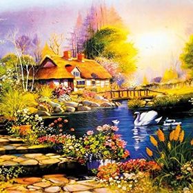 Nova Puzzle 1000 Parça Kuğulu Bahçe Puzzle