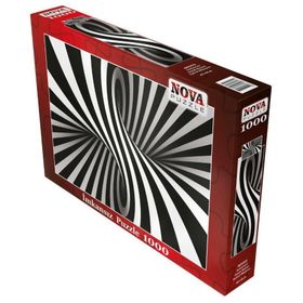 Nova Puzzle 1000 Parça Siyah Beyaz Spiral Illüzyon Imkansız Puzzle