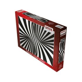 Nova Puzzle 1000 Parça Siyah Beyaz Spiral Illüzyon Imkansız Puzzle