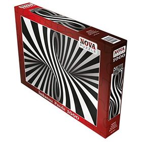 Nova Puzzle 1000 Parça Siyah Beyaz Spiral Illüzyon Imkansız Puzzle