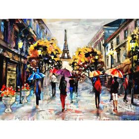 Nova Puzzle 1000 Parça Yağmurlu Havada Eyfel Sokakları Yağlıboya