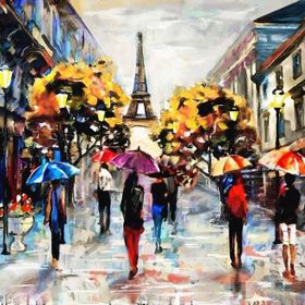 Nova Puzzle 1000 Parça Yağmurlu Havada Eyfel Sokakları Yağlıboya