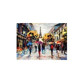Nova Puzzle 1000 Parça Yağmurlu Havada Eyfel Sokakları Yağlıboya