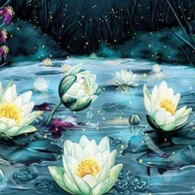 Nova Puzzle 1000 Parça Yıldızlı Gecede Lotus Çiçekleri