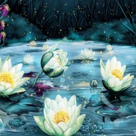 Nova Puzzle 1000 Parça Yıldızlı Gecede Lotus Çiçekleri