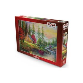 Nova Puzzle 41075 1000 Parça Ormandaki Dağ Evi Puzzle