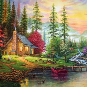 Nova Puzzle 41075 1000 Parça Ormandaki Dağ Evi Puzzle