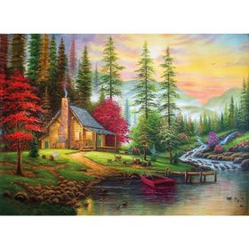 Nova Puzzle 41075 1000 Parça Ormandaki Dağ Evi Puzzle