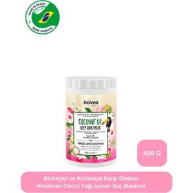 Novex Besleyici ve Kırılmaya Karşı Onarıcı Hindistan Cevizi Yağı İçeren 400 ml Saç Maskesi