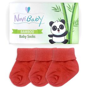 Novibaby Bambu Orange 0-6 Ay 3'lü Yenidoğan Bebek Çorabı