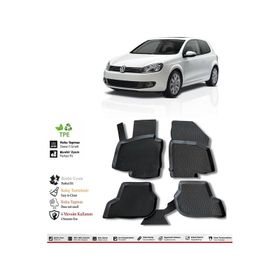 Novline Volkswagen Golf 6 2009-2013 Havuzlu 3D Siyah 4 Parça Paspas