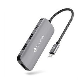 Novoo RS6 Pro Type-C to 4K HDMI 2xUSB-A 3.2 ve 2xUSB-C PD 100 Watt AUX Dönüştürücü Adaptör