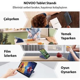 Novoo RT10 Açı Ayarlı Katlanabilir 10 inç ve Üzeri Lacivert Ultra Slim Tablet Standı