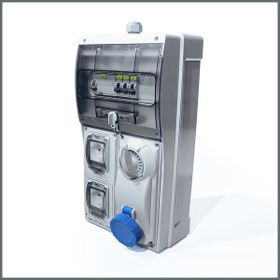 Novsen IP66 2 Adet Schuko 16A 1 Adet 3x16A Kilitli Priz Kombinasyon Panosu