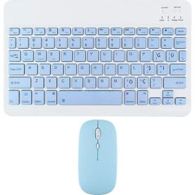 Novstrap Apple iPad 7. 8. 9. Nesil 10.2 inç Uyumlu Mavi Bluetooth Klavye-Mouse