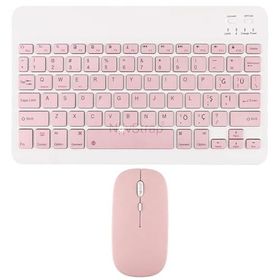 Novstrap Lenovo M11/M10 Plus/M7/M8/M9/P11 Plus Pro/P12 Uyumlu Pembe Bluetooth Klavye-Mouse